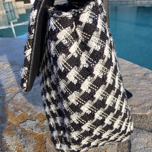 Karl Lagerfeld Tweed Houndstooth Shoulder/Crossbody Bag - Picture 7 of 14